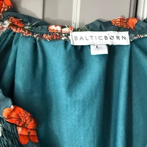 Baltic‎ Born Botega Jade Floral Midi Dress, Green Orange, L(NWOT) - Picture 4 of 15